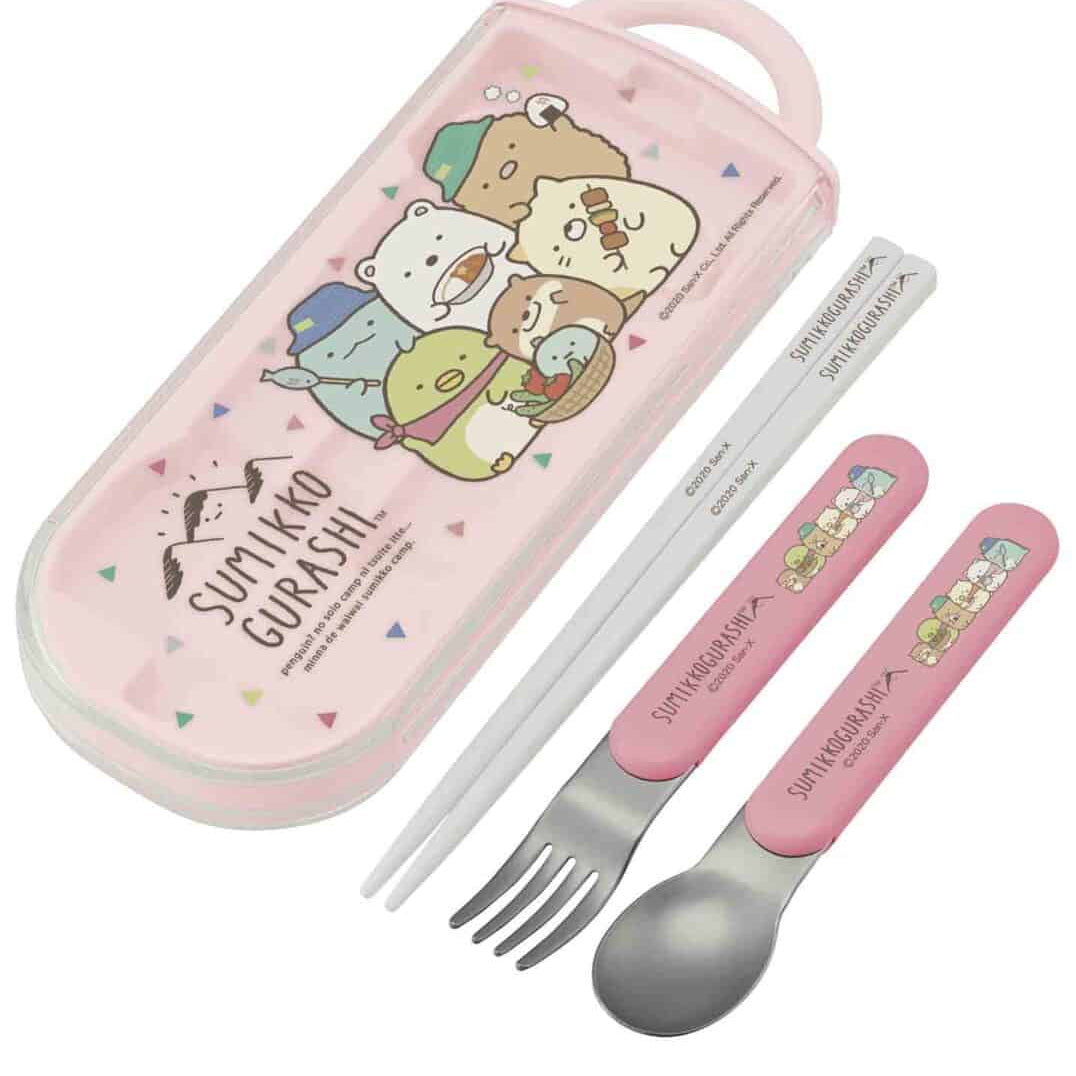 Clever Idiots Sumikko Gurashi Spoon Fork & Chopsticks Traveling Utensil Set Kawaii Gifts 4973307524585