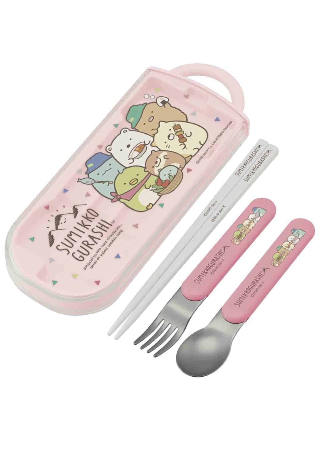 Clever Idiots Sumikko Gurashi Spoon Fork & Chopsticks Traveling Utensil Set Kawaii Gifts 4973307524585