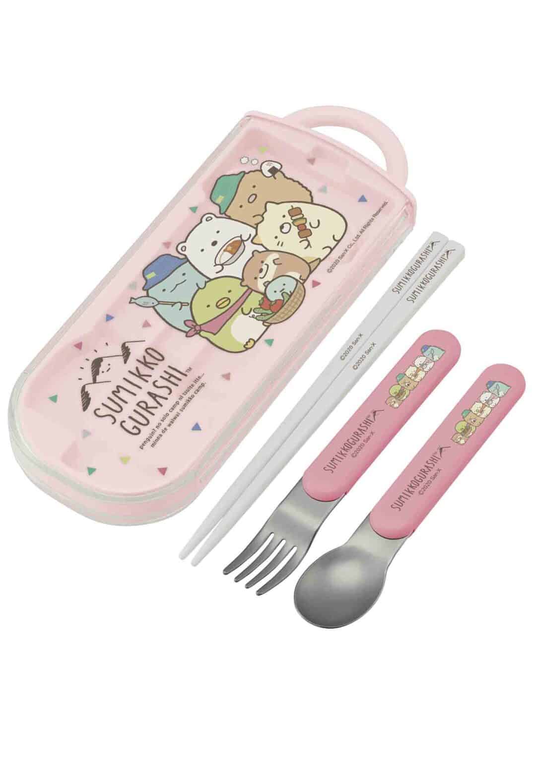 Clever Idiots Sumikko Gurashi Spoon Fork & Chopsticks Traveling Utensil Set Kawaii Gifts 4973307524585