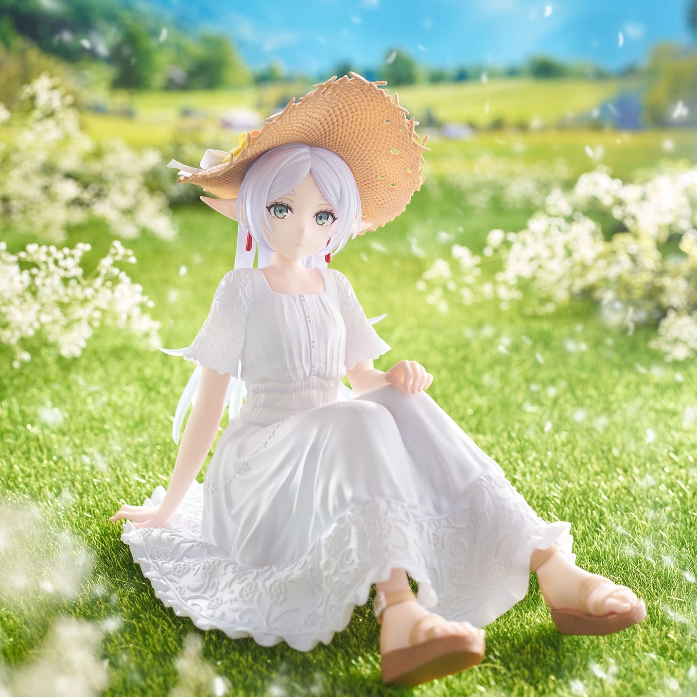 Clever Idiots Frieren: Beyond Journey's End Desktop Cute Figure Frieren Summer Dress Ver. Kawaii Gifts 840342405145