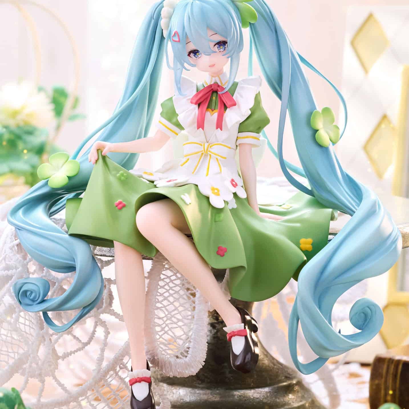Clever Idiots Hatsune Miku Clover Flower Fairy Noodle Stopper Figure Kawaii Gifts 4582782367121