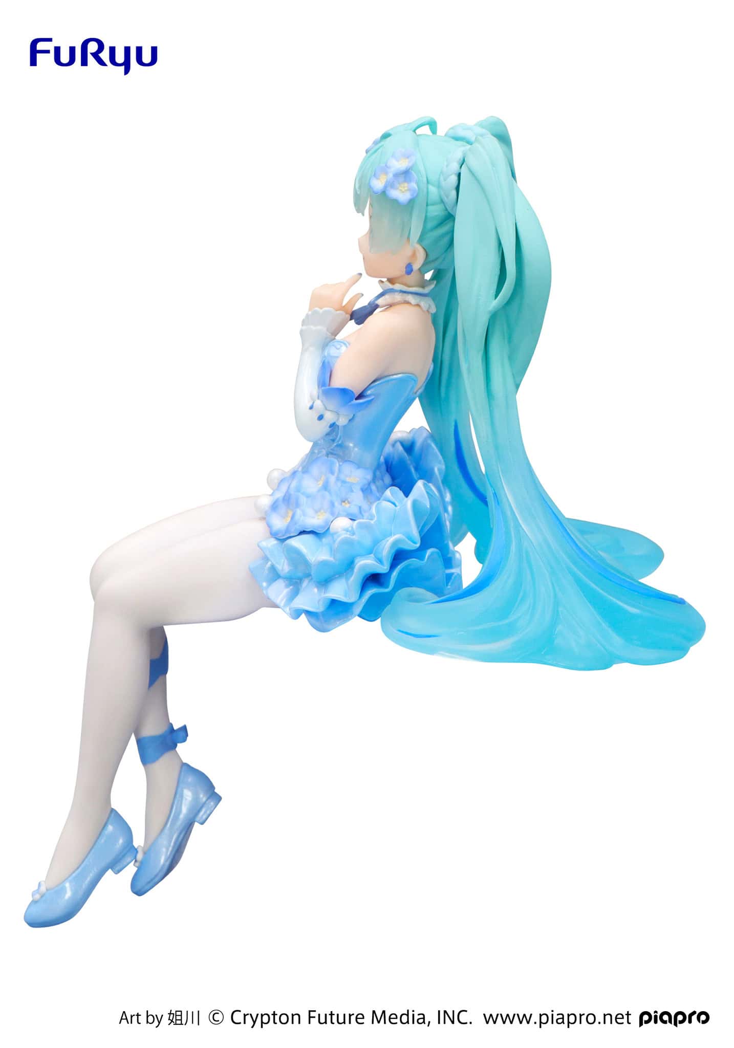 Clever Idiots Hatsune Miku Nemophila Pail Blue Color Flower Fairy Noodle Stopper Figure Kawaii Gifts 4582782366797