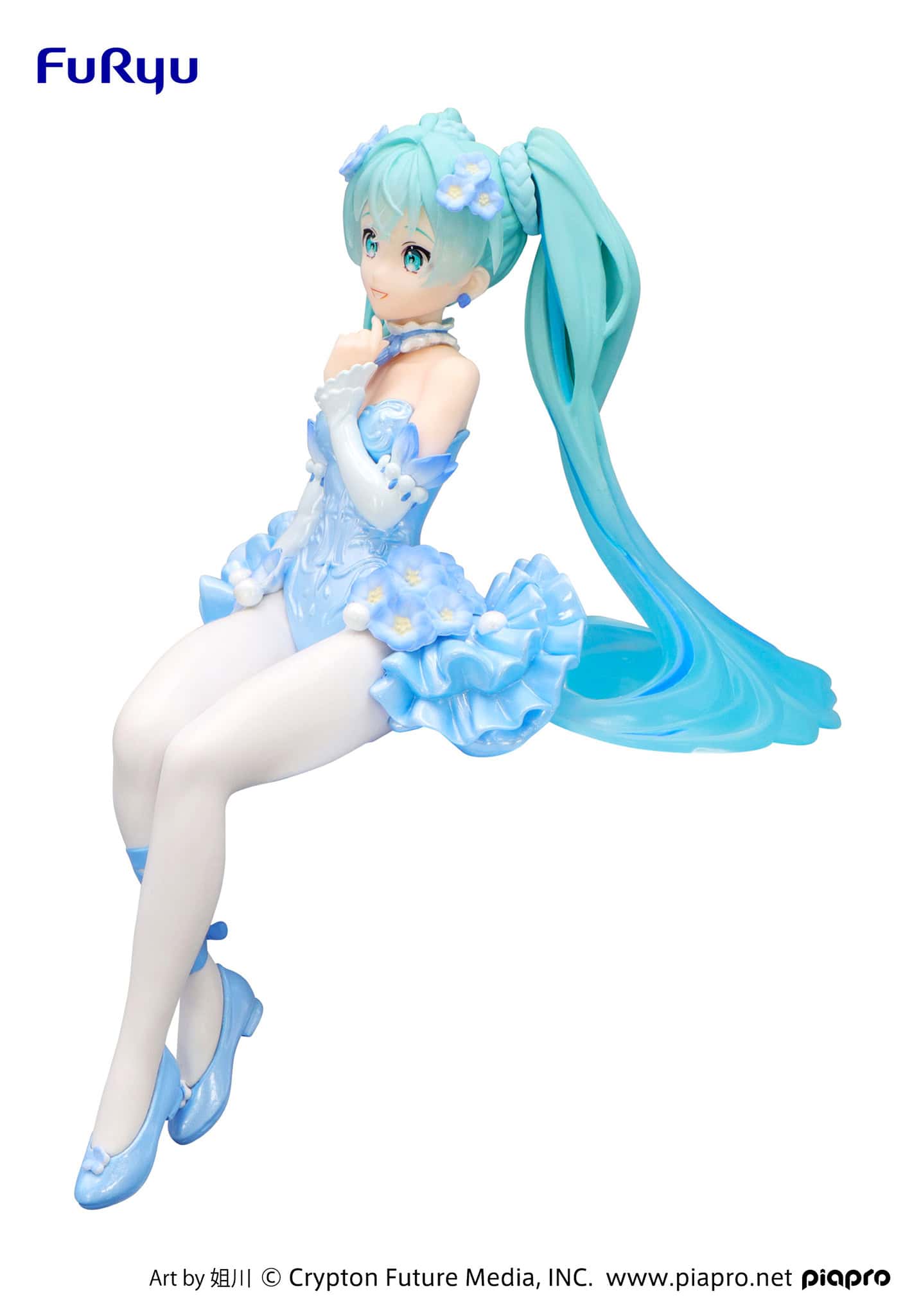 Clever Idiots Hatsune Miku Nemophila Pail Blue Color Flower Fairy Noodle Stopper Figure Kawaii Gifts 4582782366797