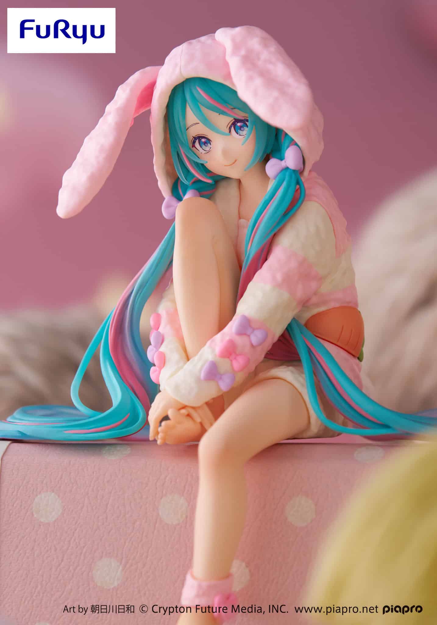 Clever Idiots Hatsune Miku Rabbit Ear Hooded Pajama Noodle Stopper Figure Kawaii Gifts 4582782364083