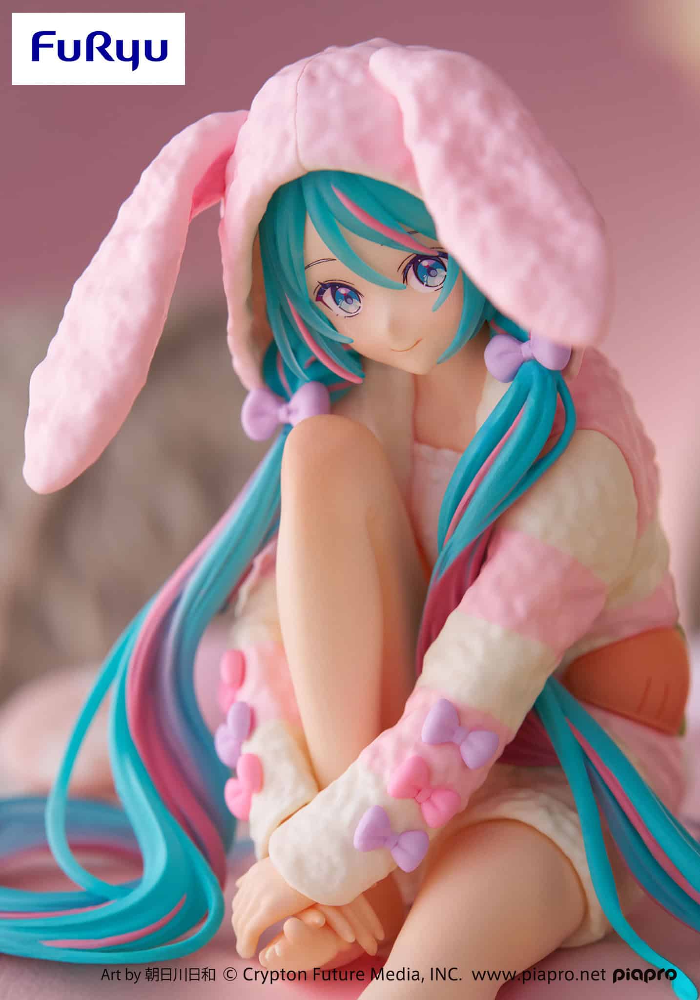 Clever Idiots Hatsune Miku Rabbit Ear Hooded Pajama Noodle Stopper Figure Kawaii Gifts 4582782364083