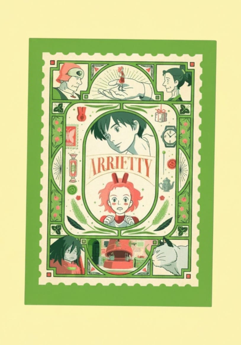 Clever Idiots Retro Studio Ghibli A4 Plastic File Folders (7 Films to Choose From) The Secret World of Arrietty Kawaii Gifts 4549743813790