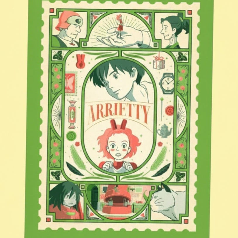 Clever Idiots Retro Studio Ghibli A4 Plastic File Folders (7 Films to Choose From) The Secret World of Arrietty Kawaii Gifts 4549743813790