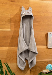 Clever Idiots Studio Ghibli Hooded Towels: Kiki's Delivery Service, Totoro, Cat Bus Gray Totoro Kawaii Gifts 4992272937985