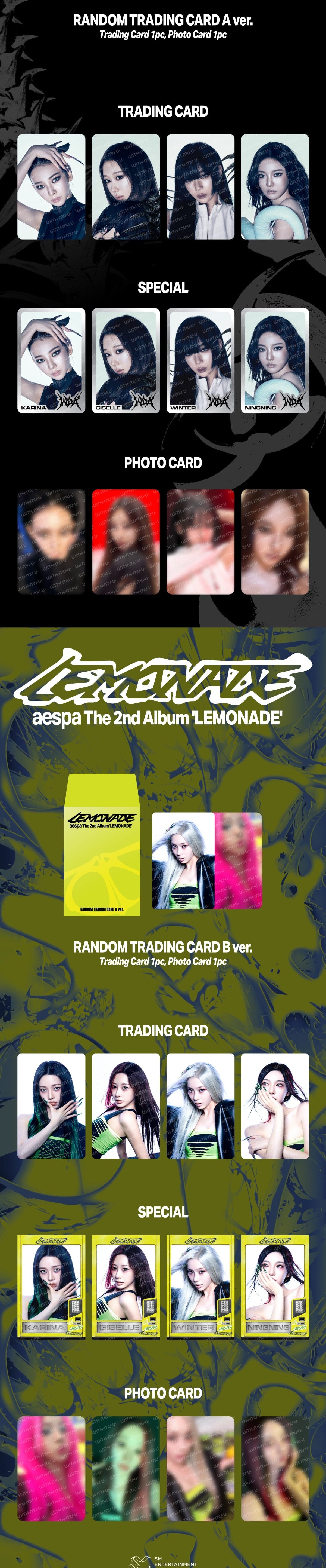 [aespa] Lemonade - Random Trading Card Set B