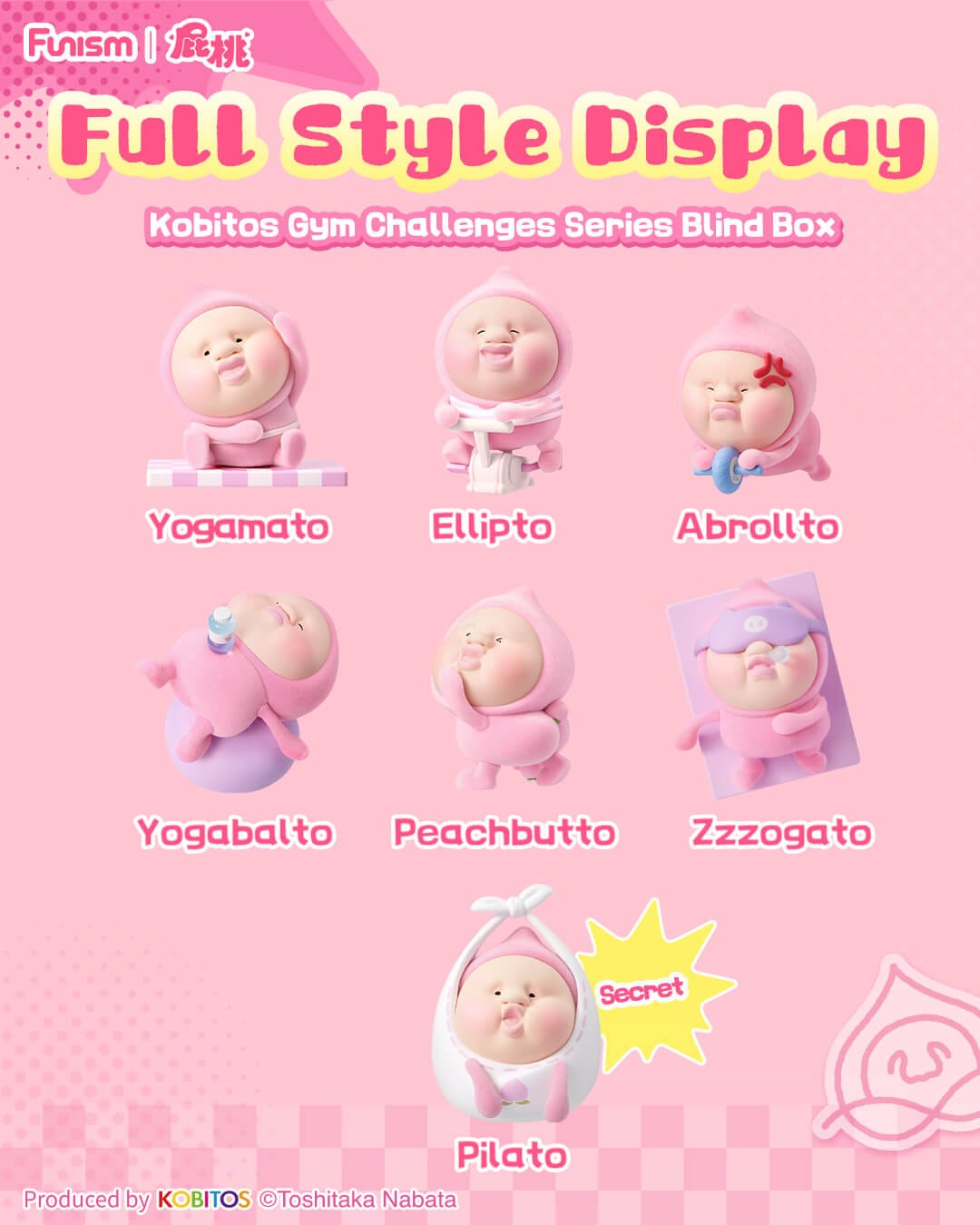 Elska Kobitos Peach Gym Challenge Surprise 4" Figure Blind Box Kawaii Gifts