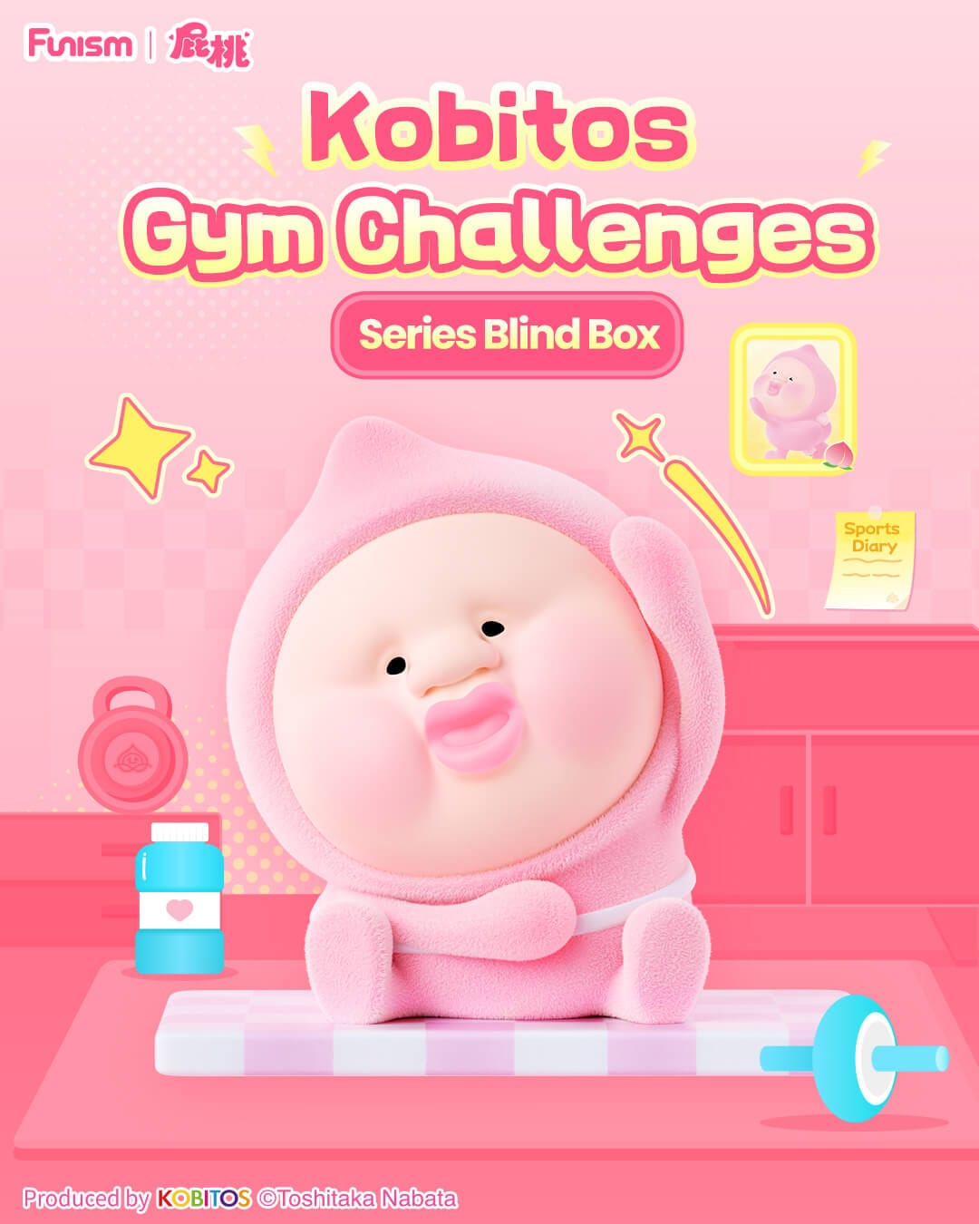 Elska Kobitos Peach Gym Challenge Surprise 4" Figure Blind Box Kawaii Gifts