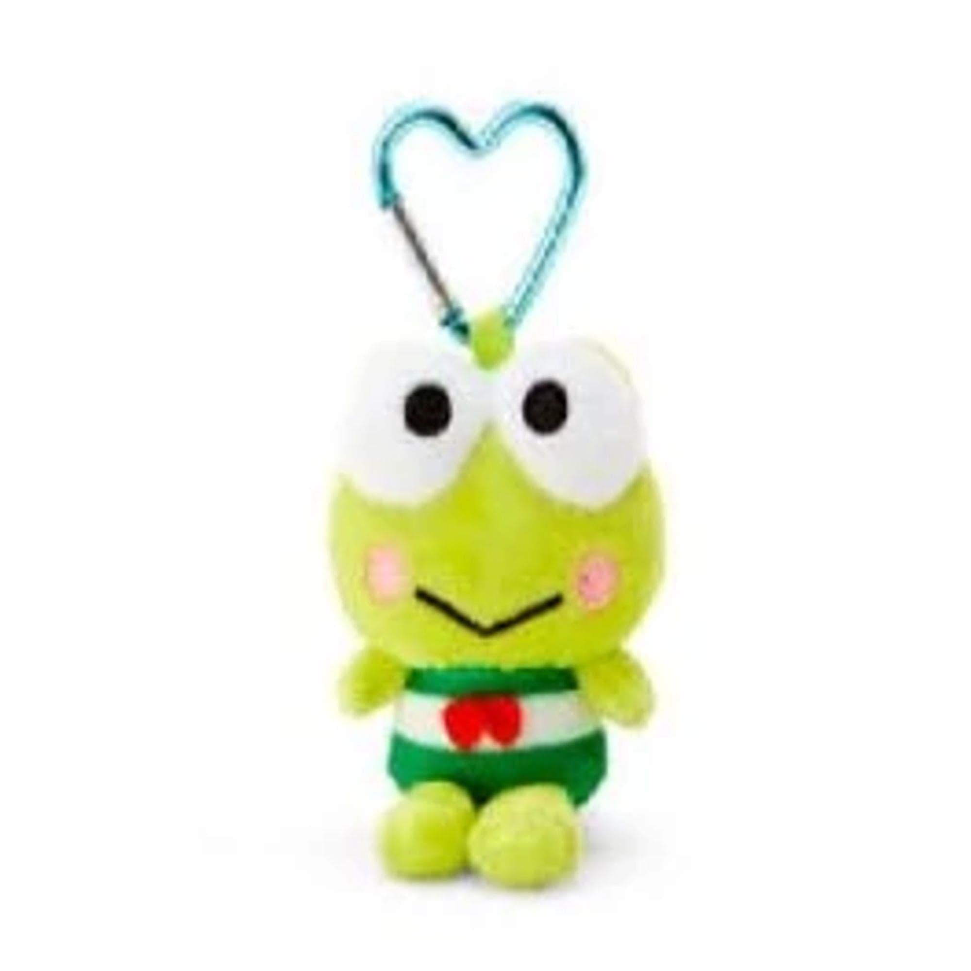 Enesco Sanrio All Stars 4" Plushie Mascot Bag Charms with Heart Carabiner (Over 20 to Choose from) Keroppi Kawaii Gifts 4550624174974
