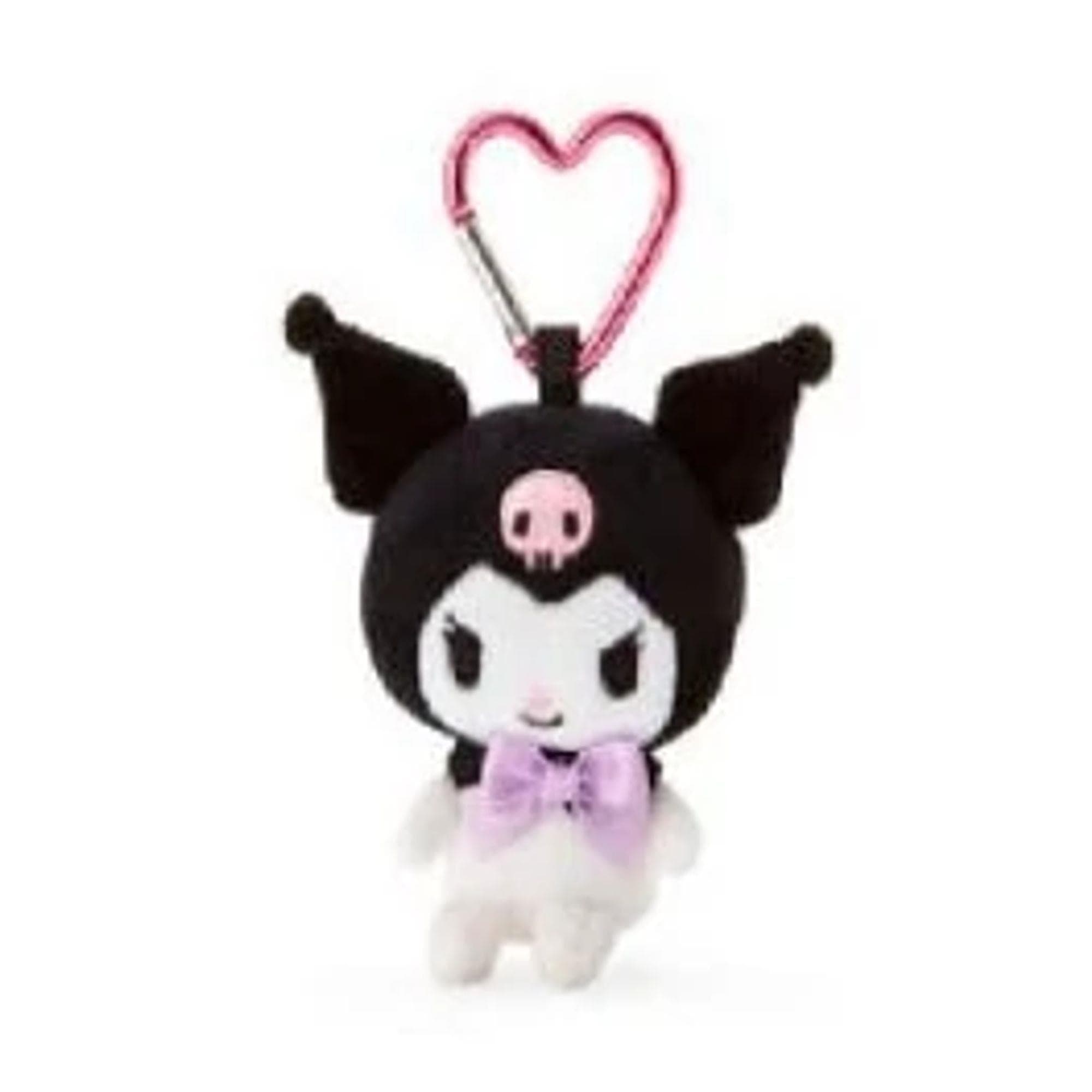 Enesco Sanrio All Stars 4" Plushie Mascot Bag Charms with Heart Carabiner (Over 20 to Choose from) Kuromi Kawaii Gifts 4550624174725
