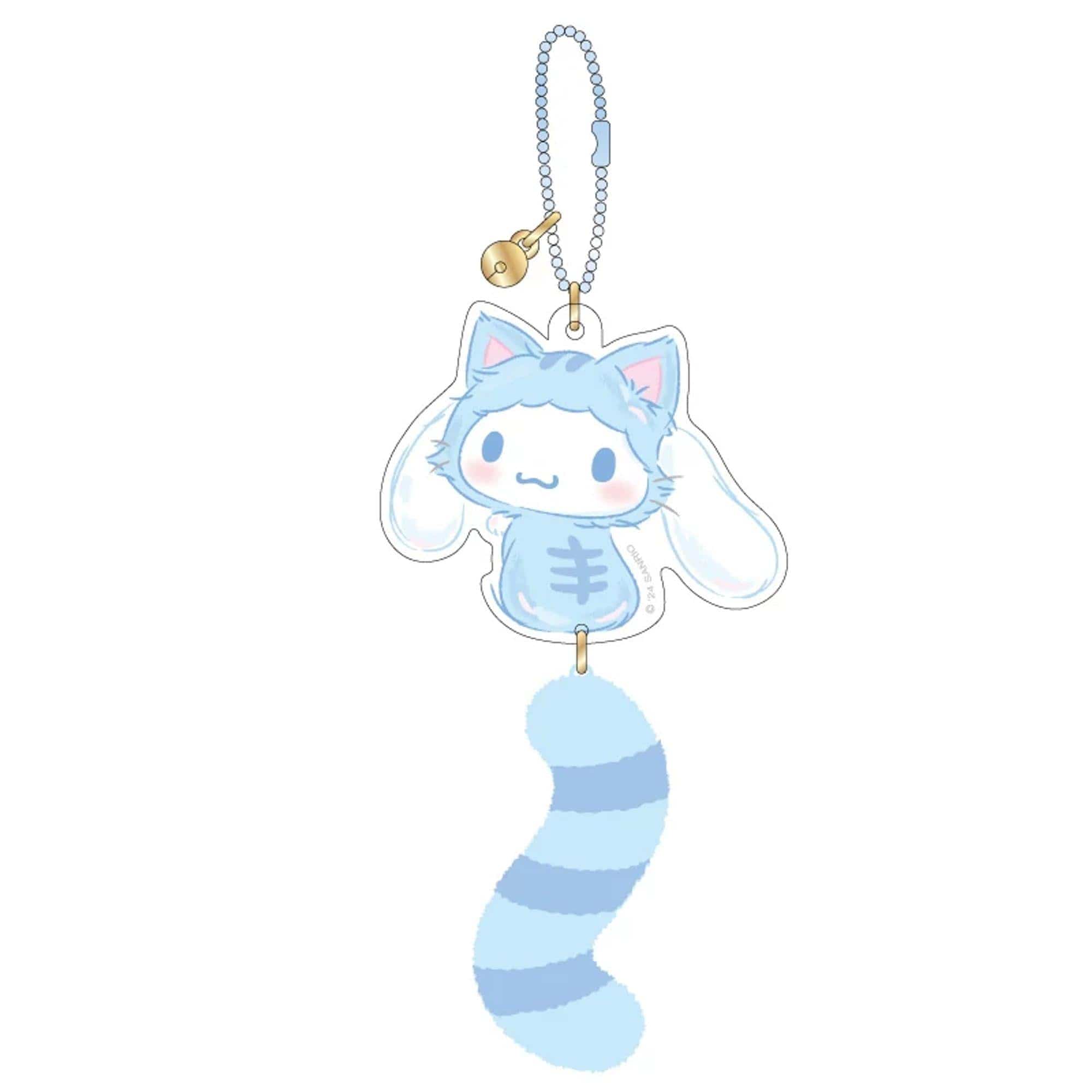 Enesco Sanrio Cutie Cat Acrylic Mascot with Fluffy Tails: Hello Kitty, My Melody, Pompompurin, Cinnamoroll, Kuromi, Pochacco Kawaii Gifts
