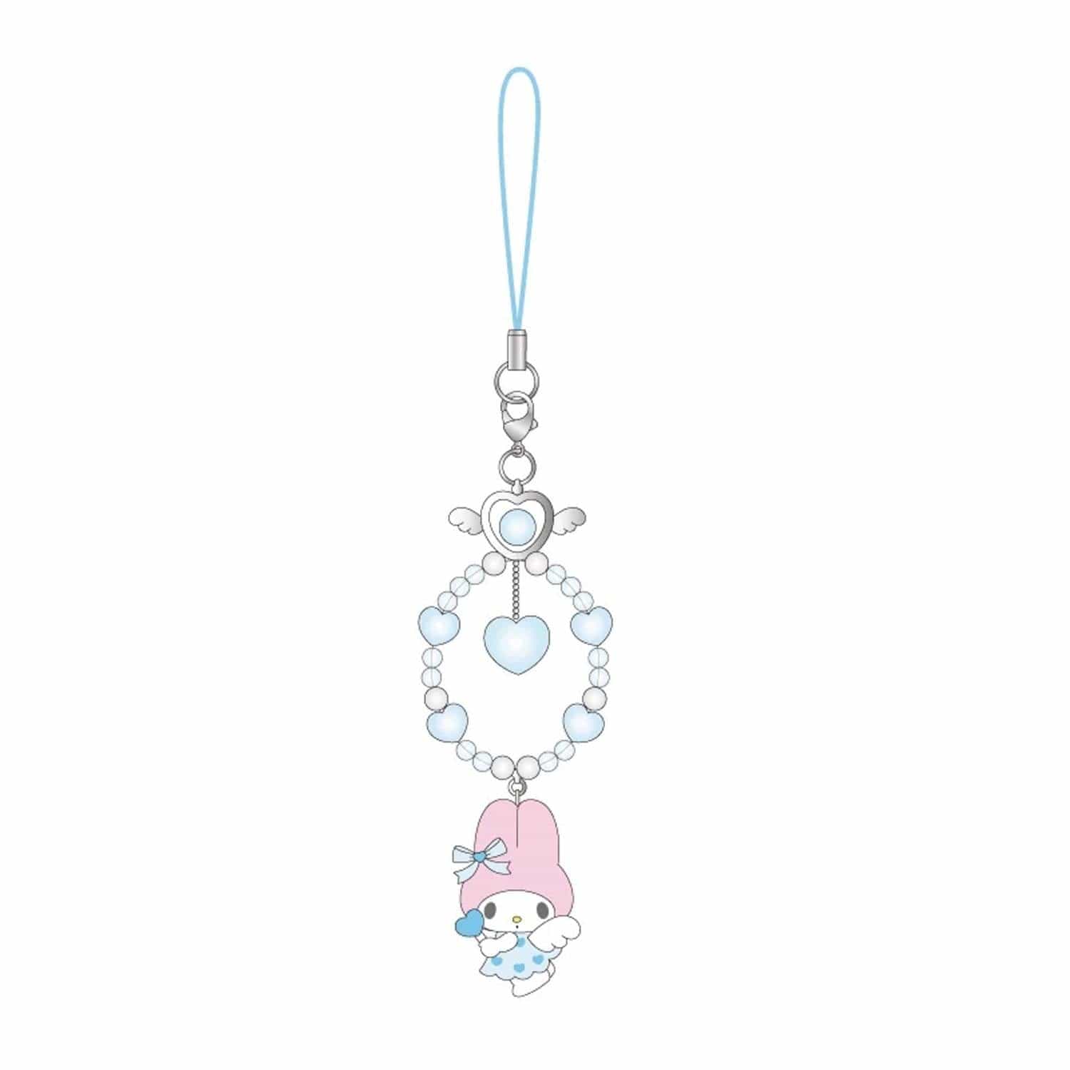 Enesco Sanrio Dream Blue Angel Phone Charms: Cinnamoroll, My Melody, Kuromi, Hello Kitty My Melody Kawaii Gifts 4550337631591