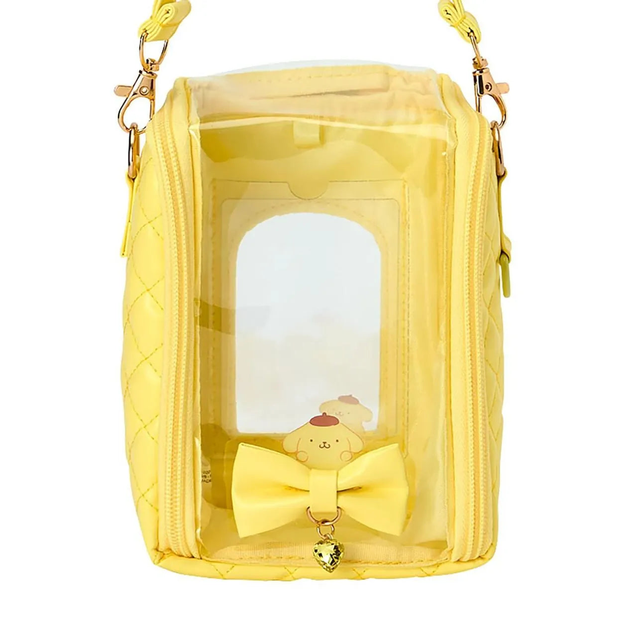 Enesco Sanrio Enjoy Idol Doll Carrying Quilted Pouch with Clear Windows (4 to Choose From) Pompompurin Kawaii Gifts 4550624876704