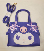 Enesco Sanrio Original Kuromi Handbags with Shoulder Straps Purple Kawaii Gifts 4901610892473