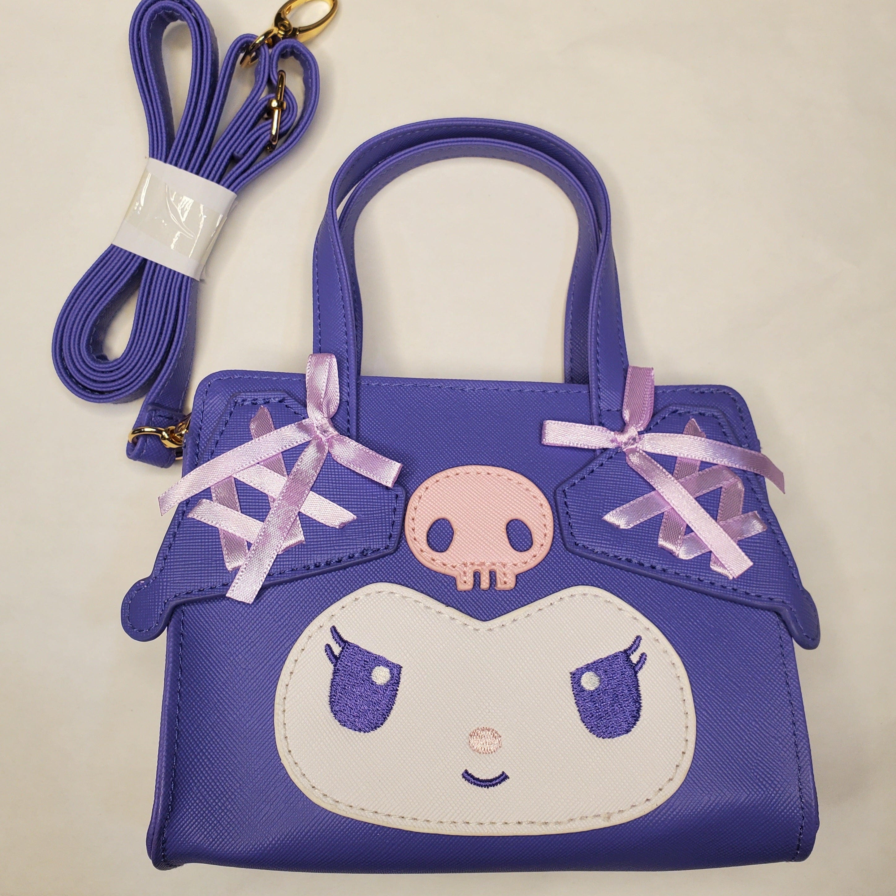 Enesco Sanrio Original Kuromi Handbags with Shoulder Straps Purple Kawaii Gifts 4901610892473