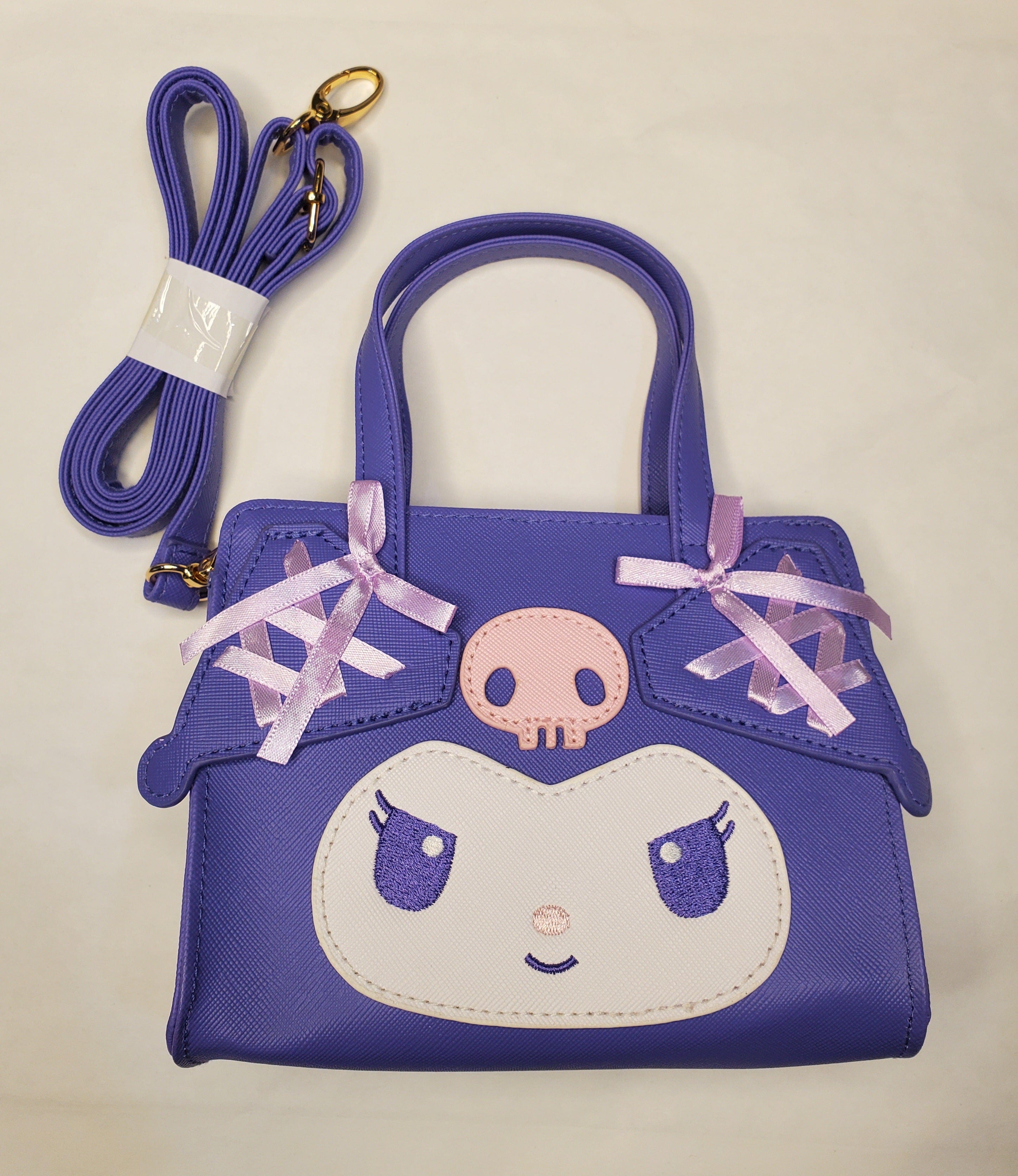 Enesco Sanrio Original Kuromi Handbags with Shoulder Straps Purple Kawaii Gifts 4901610892473