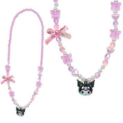 Enesco Sanrio Aurora Beaded Necklace: Cinnamoroll, Kuromi & Hello Kitty Kuromi Kawaii Gifts 4550337183632
