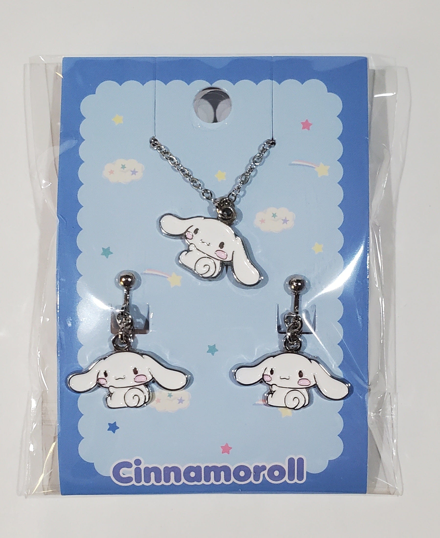 Enesco Sanrio Friends Necklace & Earrings Set: Cinnamoroll, Little Twin Stars, My Melody & Hello Kitty Kawaii Gifts