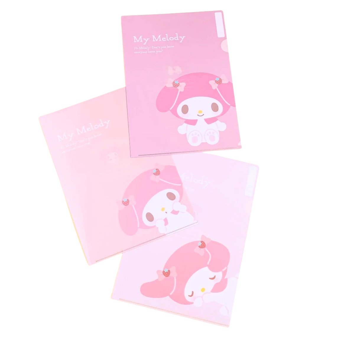Enesco Sanrio A4 Plastic File Folders 3-Piece Sets: Pochacco, Hello Kitty, My Melody, Cinnamoroll, Kuromi Kawaii Gifts