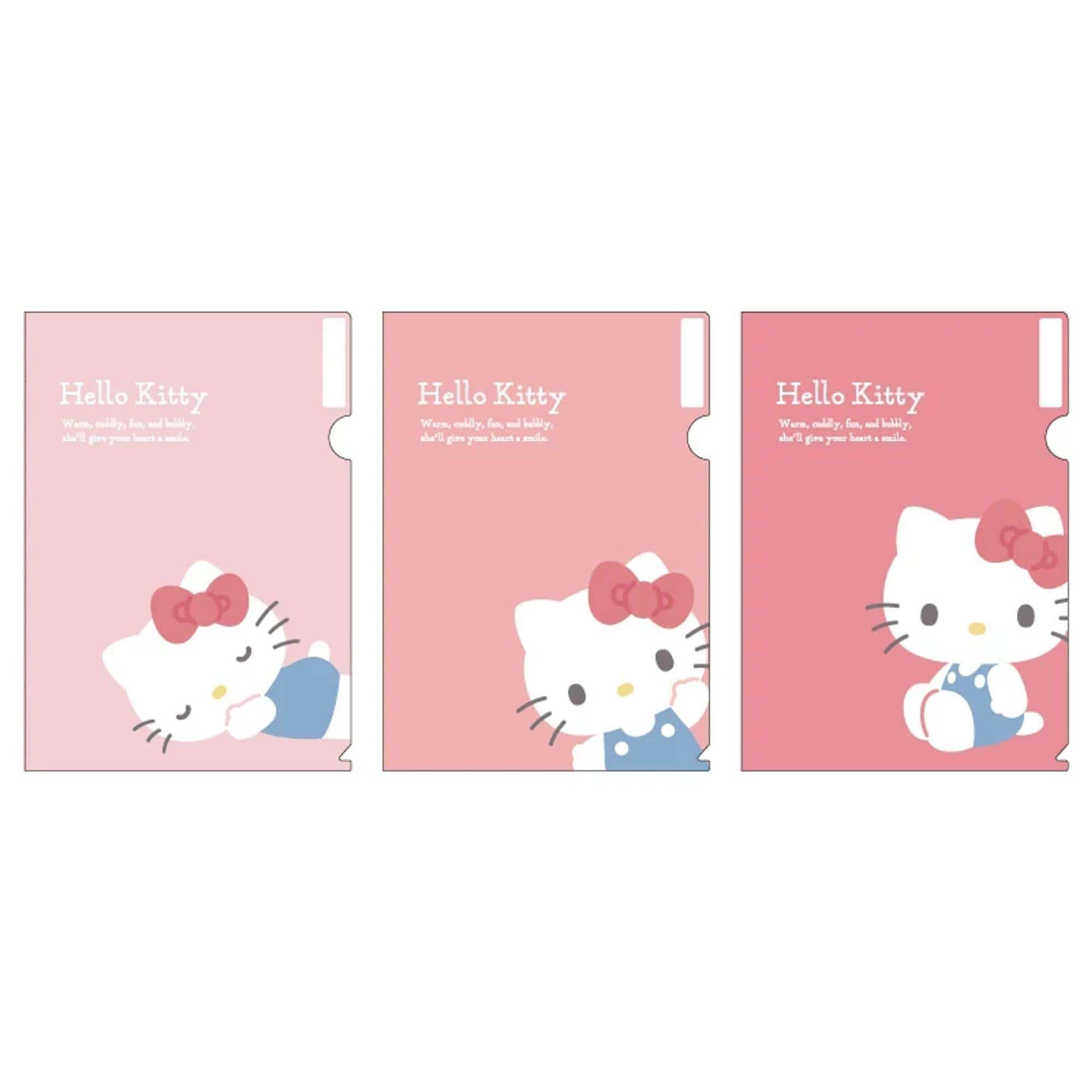 Enesco Sanrio A4 Plastic File Folders 3-Piece Sets: Pochacco, Hello Kitty, My Melody, Cinnamoroll, Kuromi Hello Kitty Kawaii Gifts 4550337989876