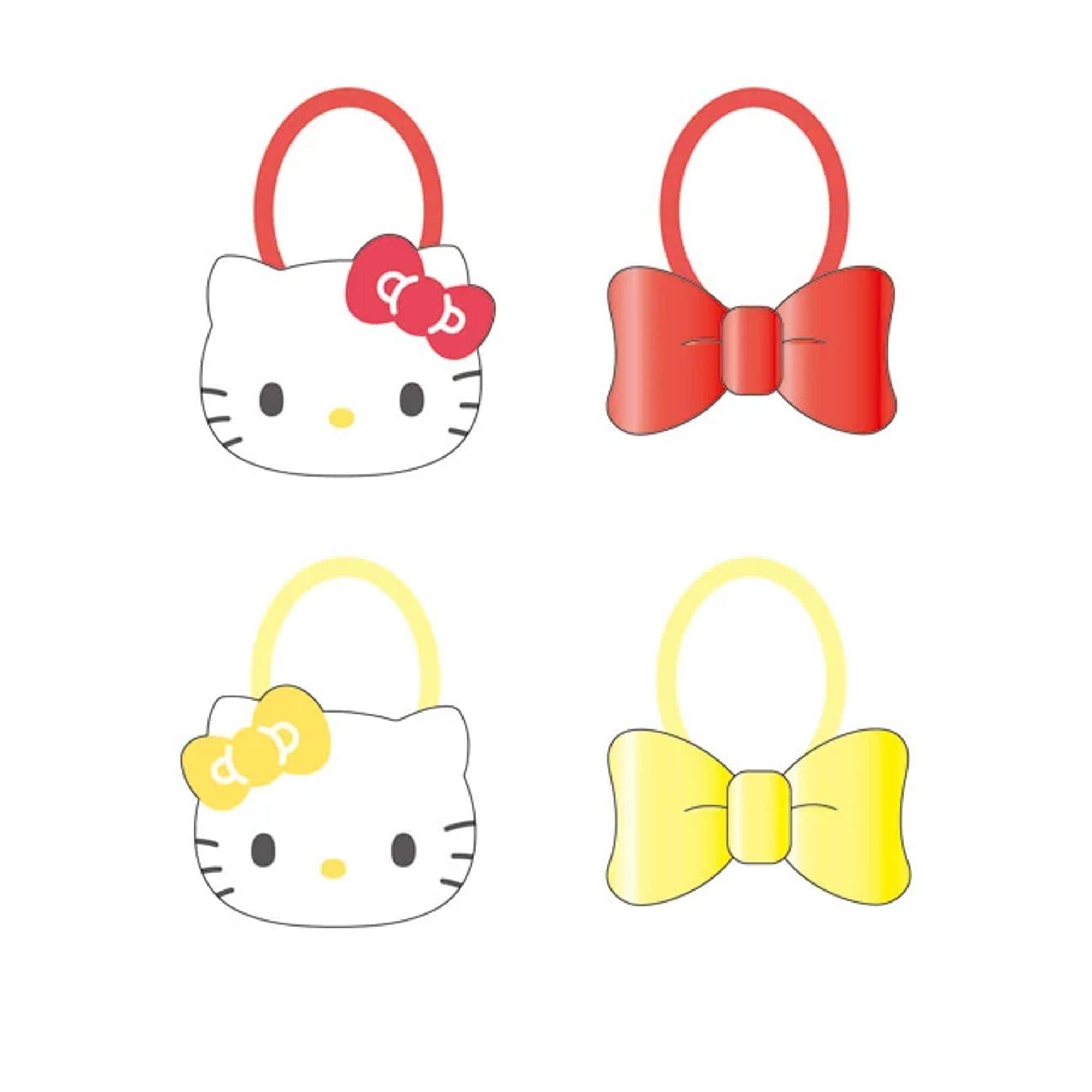 Enesco Hello Kitty and My Melody Ponytail Holders 4-Piece Sets Hello Kitty Kawaii Gifts