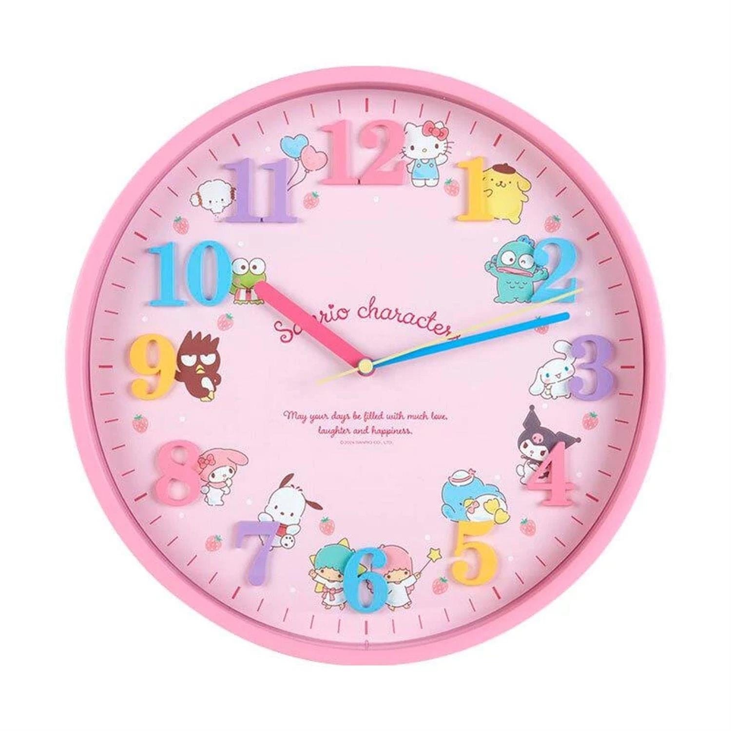 Enesco Sanrio All Star Pink Wall Clock Kawaii Gifts 4550337100783