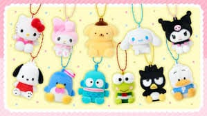 Enesco Sanrio All Stars 3" Flocked Mascot Keychains (10 to Choose From) Kawaii Gifts