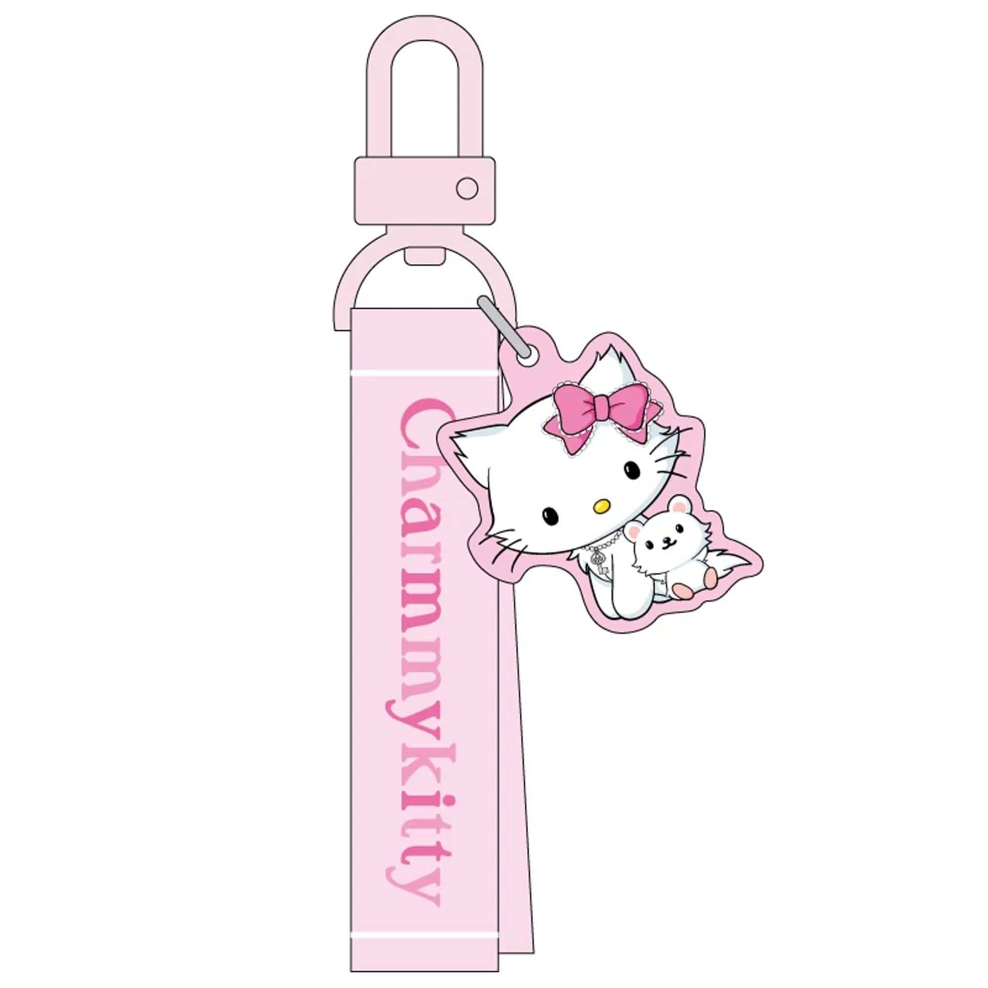 Enesco Sanrio All Stars Acrylic Mascot Keychains with Embroidered Name Tag Charmmy Kitty Kawaii Gifts 4550337308912