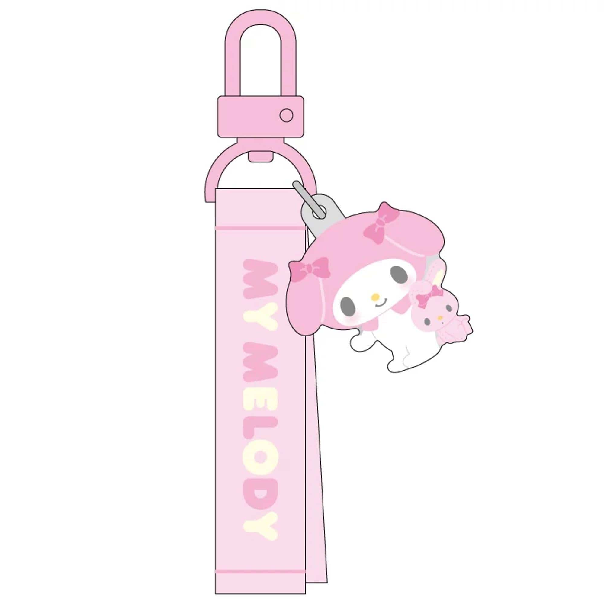 Enesco Sanrio All Stars Acrylic Mascot Keychains with Embroidered Name Tag My Melody Kawaii Gifts 4550337304068