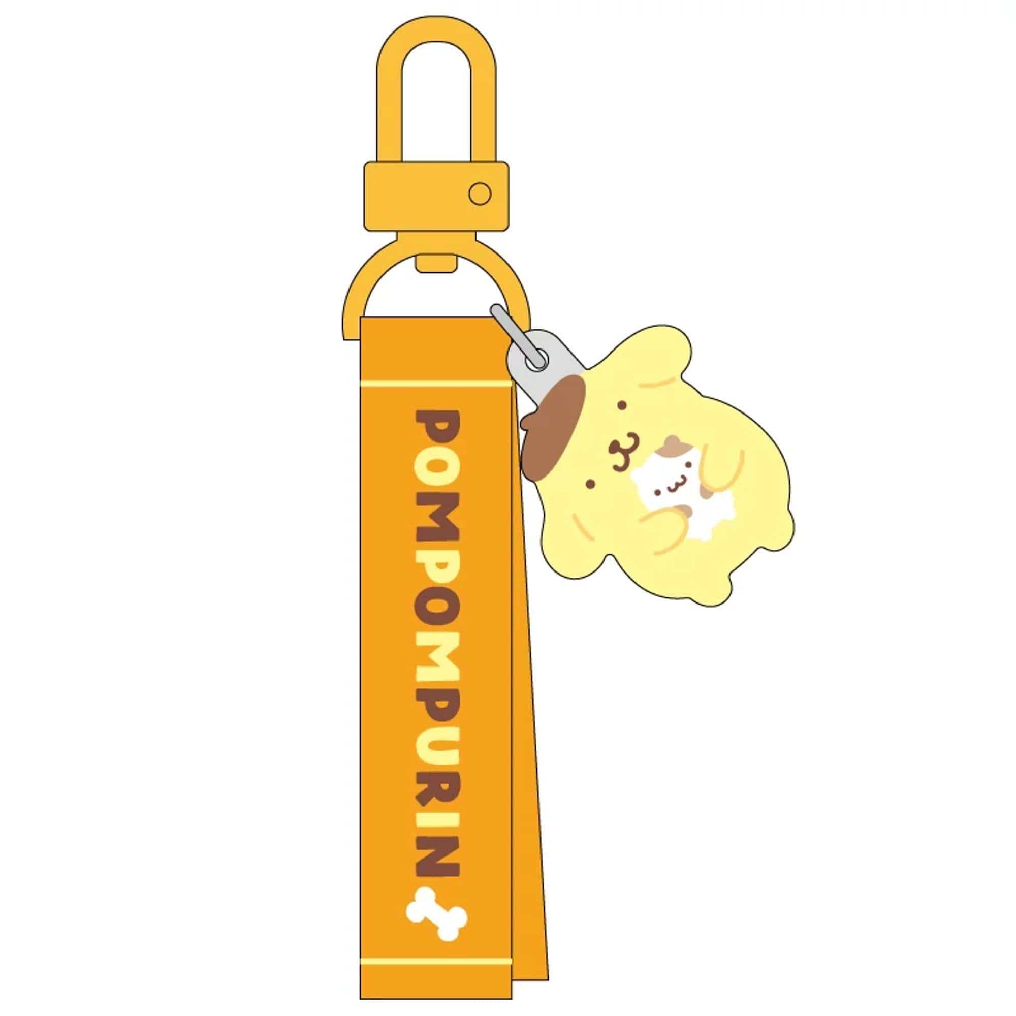 Enesco Sanrio All Stars Acrylic Mascot Keychains with Embroidered Name Tag Pompompurin Kawaii Gifts 4550337304143