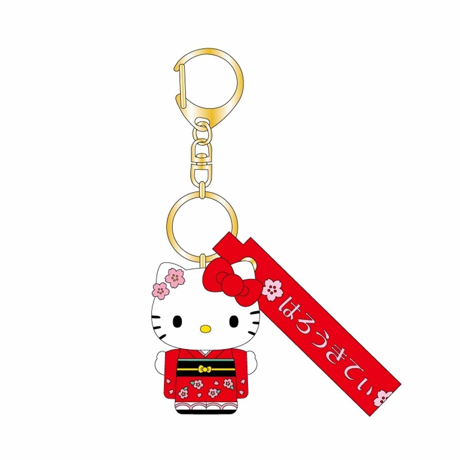 Enesco Sanrio Kimono Mascot 3D Keychains Hello Kitty in Kimono Kawaii Gifts 4550337287156