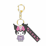 Enesco Sanrio Kimono Mascot 3D Keychains Kuromi in Kimono Kawaii Gifts 4550337287347