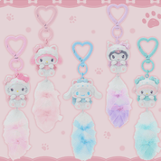 Enesco Sanrio Milky Kitten Furry Tail All Stars Charm Key Rings (KT, MM, KU, MP, CN) Kawaii Gifts