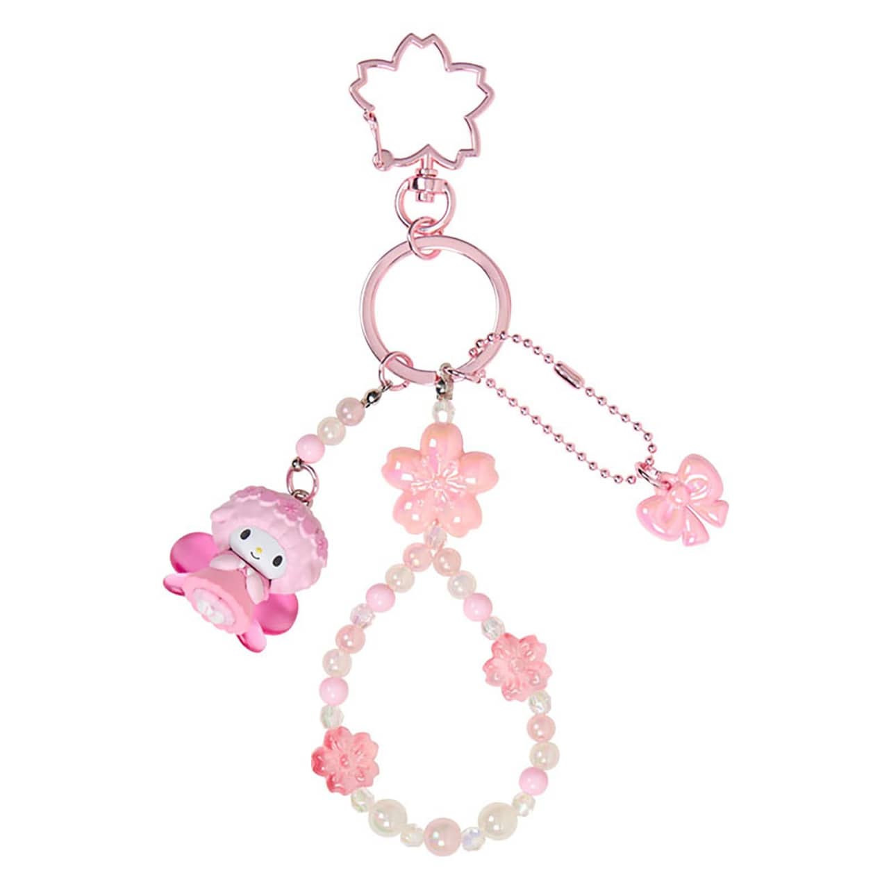 Enesco Sanrio Sakura Beaded Cherry Blossom All Stars Charm Key Rings (KT, MM, KU, MP) Kawaii Gifts