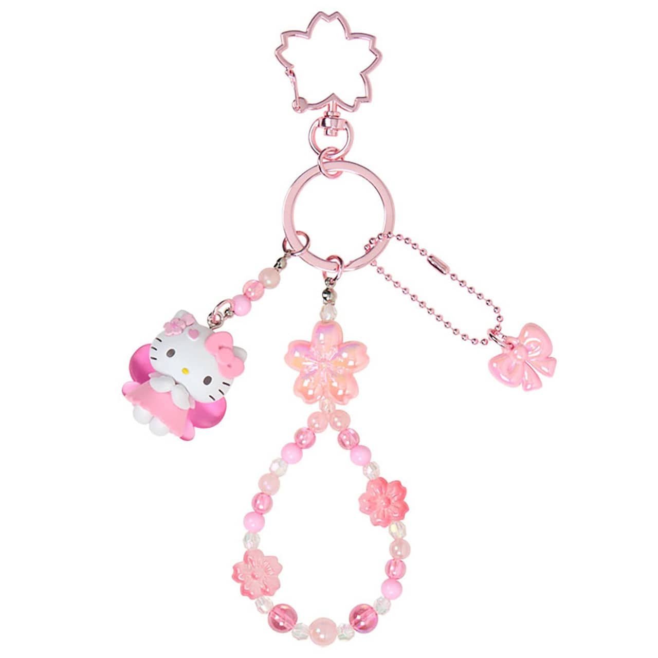Enesco Sanrio Sakura Beaded Cherry Blossom All Stars Charm Key Rings (KT, MM, KU, MP) Kawaii Gifts