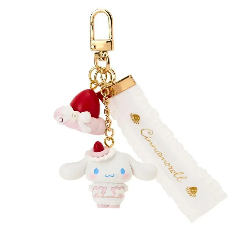 Enesco Sanrio Whip Cream Strawberry Cake Charm Key Rings (HK, MM, CN, KU) Kawaii Gifts