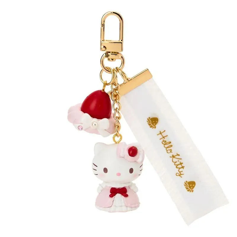 Enesco Sanrio Whip Cream Strawberry Cake Charm Key Rings (HK, MM, CN, KU) Kawaii Gifts