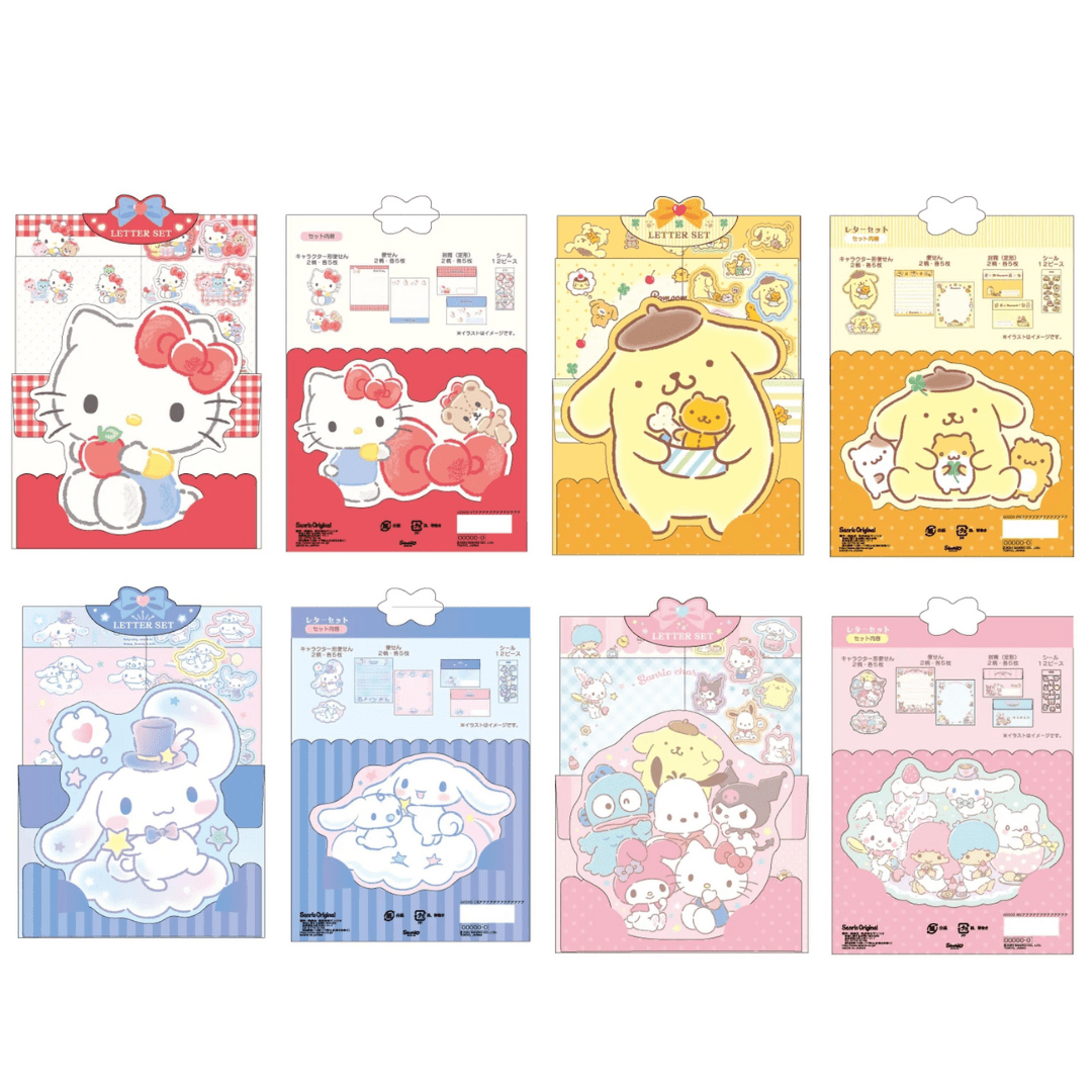 Enesco Sanrio Friends Die-Cut Letter Sets With Seal Stickers Kawaii Gifts