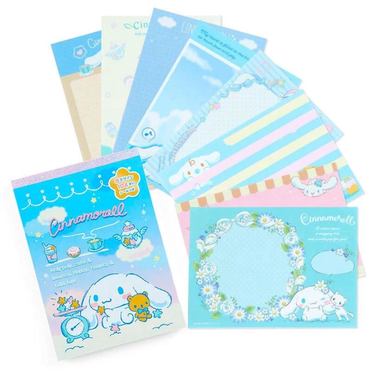 Enesco Cinnamoroll 8-Design Memo Pad with Stickers Kawaii Gifts 4550337017043