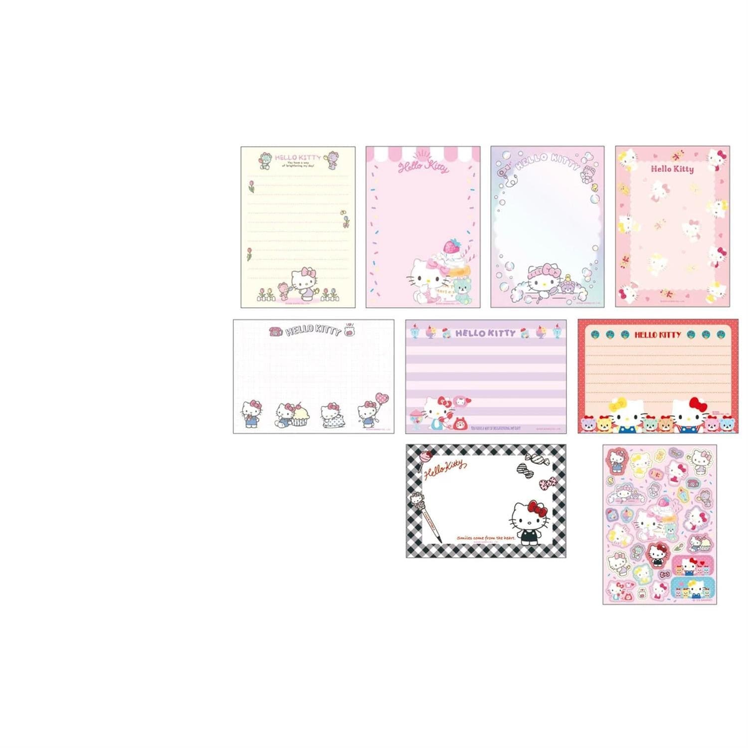 Enesco Hello Kitty Ice Cream 8-Design Memo Pad with Stickers Kawaii Gifts 4550337016947