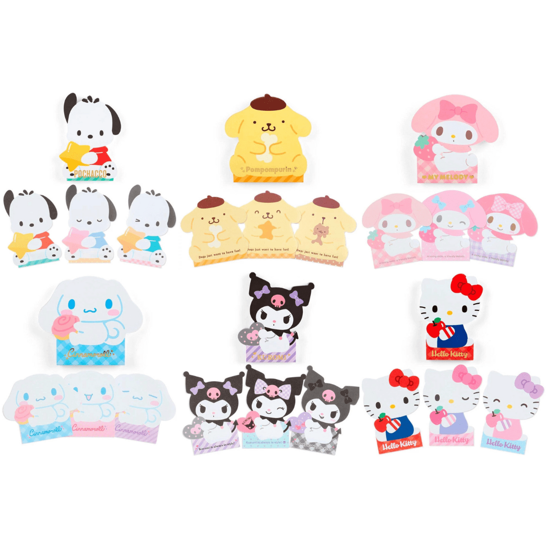 Enesco Sanrio Die-Cut Memo Pads: My Melody, Pompompurin, Cinnamoroll, Kuromi, Pochacco Kawaii Gifts