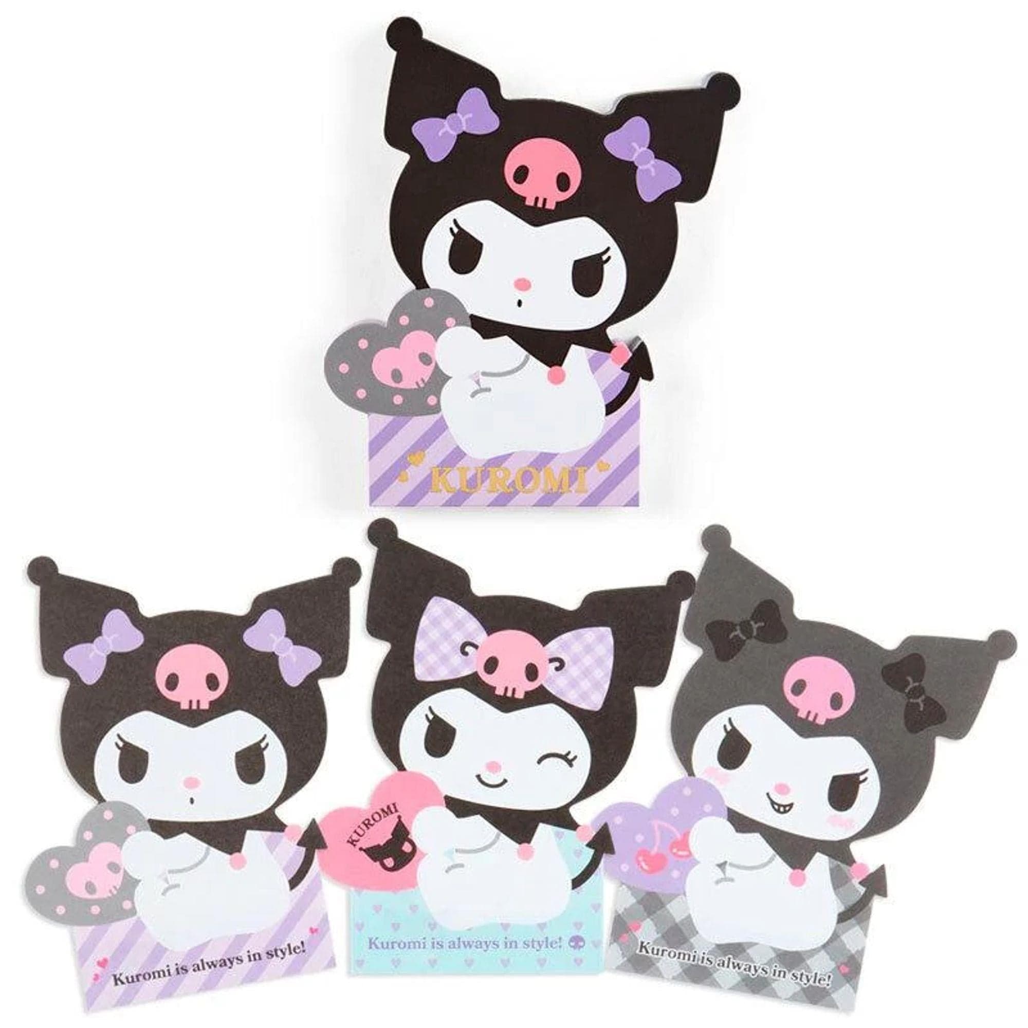 Enesco Sanrio Die-Cut Memo Pads: My Melody, Pompompurin, Cinnamoroll, Kuromi, Pochacco Kuromi Kawaii Gifts 4550337462164