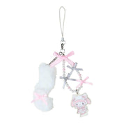 Enesco Sanrio Fluffy White Cat Ballerina Phone Charms: Cinnamoroll, My Melody, Hello Kitty Kawaii Gifts