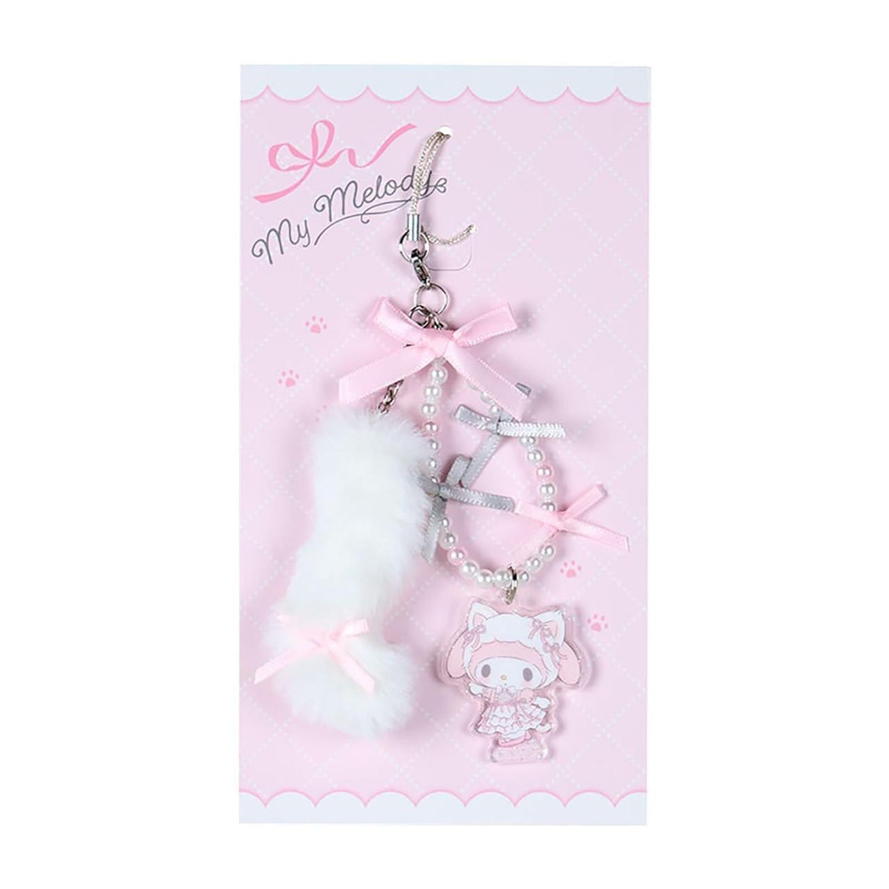 Enesco Sanrio Fluffy White Cat Ballerina Phone Charms: Cinnamoroll, My Melody, Hello Kitty My Melody Kawaii Gifts 4550624463270