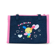 Enesco Sanrio Usahana Heisei Girl 8" Denim Pouch with Handle & Mirror Kawaii Gifts 4550624796354