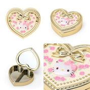 Enesco Sanrio All Stars Heart-Shaped Compact Mirror Accessory Case (HK, MM, CN, KU) Kawaii Gifts