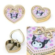 Enesco Sanrio All Stars Heart-Shaped Compact Mirror Accessory Case (HK, MM, CN, KU) Kuromi Kawaii Gifts 4550624326803